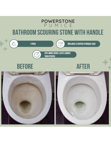 Piedra Pómez Powerstone para Inodoros con Mango - 1 Paquete