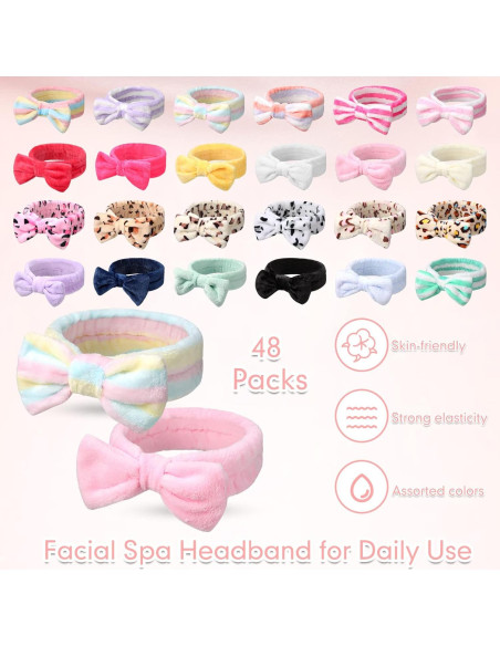 48 Bandas de Cabeza de Spa Giegxin - Lazo Suave Multicolor