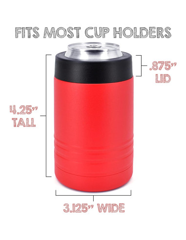 Enfriador de Latas Clear Water 12 oz Acero Inoxidable Rojo