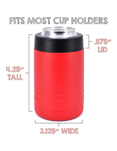 Enfriador de Latas Clear Water 12 oz Acero Inoxidable Rojo