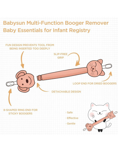 Limpiador de Nariz y Oídos 3 en 1 Babysun para Bebés