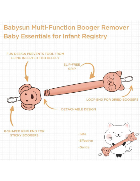 Limpiador de Nariz y Oídos 3 en 1 Babysun para Bebés
