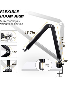 Brazo de Micrófono SUNMON - Soporte Ajustable 1.6 kg 2