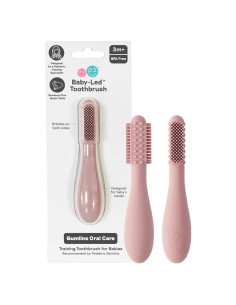 Cepillo de Dientes Guiado por el Bebé ezpz Sonrosado 3 meses+