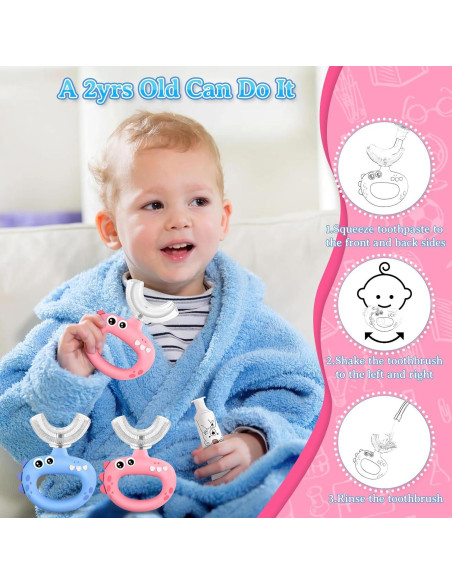 Cepillo de Dientes Infantil U Guía 360 Silicona Suave 2 PCS