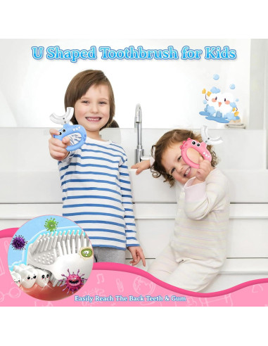 Cepillo de Dientes Infantil U Guía 360 Silicona Suave 2 PCS
