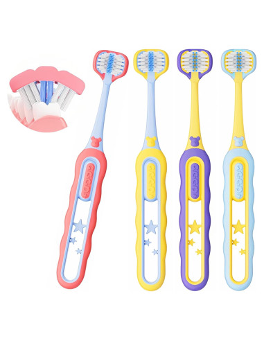 Cepillo de Dientes 3 Lados PANIMOSI para Niños 1-12 Años