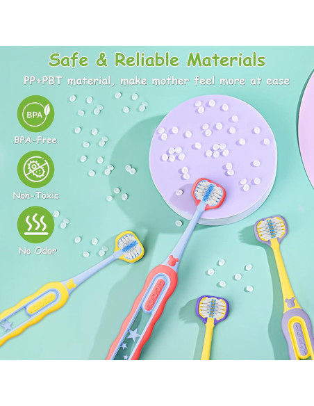 Cepillo de Dientes 3 Lados PANIMOSI para Niños 1-12 Años