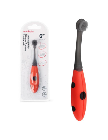 Cepillo de Dientes Mombella Mariquita Silicona Bebés 6+ Meses