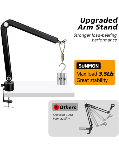 Brazo de Micrófono SUNMON - Soporte Ajustable 1.6 kg