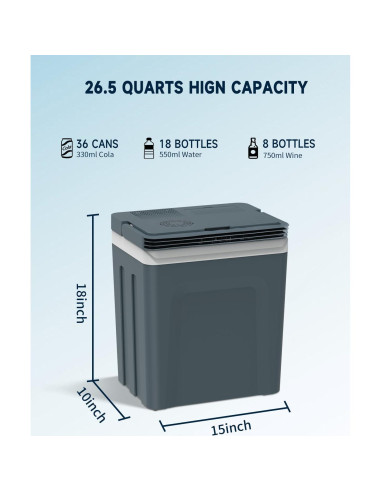 Enfriador y Calentador SubSun 27L Portátil 12V/110V Gris