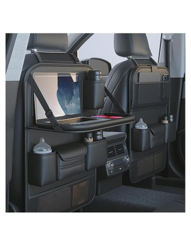 Organizador de Asiento Trasero Plegable Primst - Cuero Negro