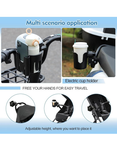 Soporte para Taza y Teléfono Genérico Ajustable para Carrito