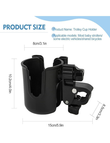 Soporte para Taza y Teléfono Genérico Ajustable para Carrito