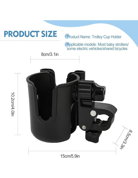 Soporte para Taza y Teléfono Genérico Ajustable para Carrito