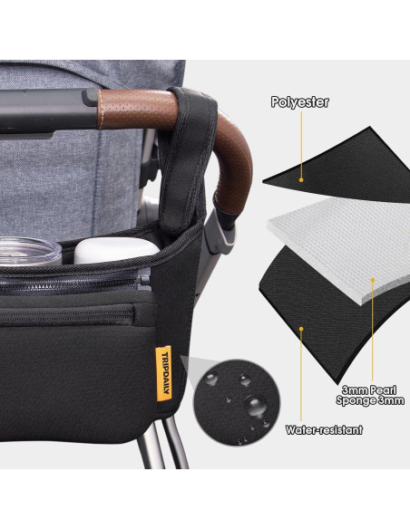 Organizador de Cochecito TRIPDAILY con Soporte de Vaso y Correas Antideslizantes
