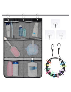 Organizador de Ducha Colgante F-color con 7 Bolsillos y Cuerda