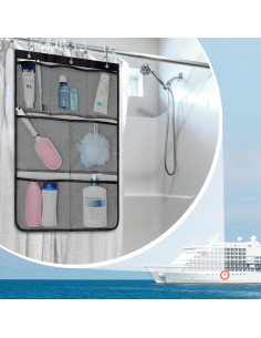 Organizador de Ducha Colgante F-color con 7 Bolsillos y Cuerda 2