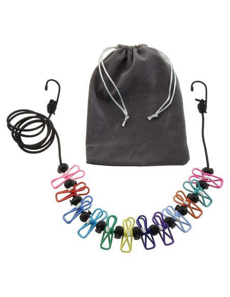 Cuerda de Ropa Retráctil Portátil ZZHXSM 3.66m con Clips Antideslizantes