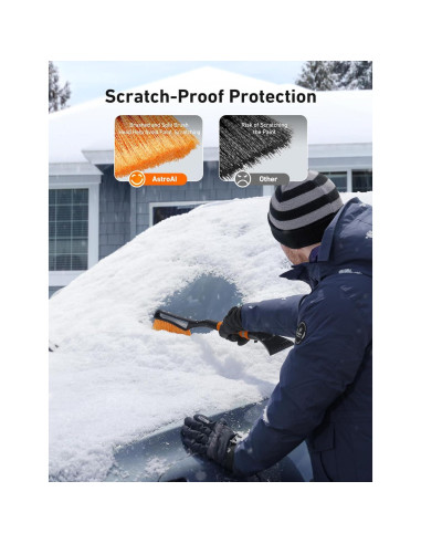 Cepillo de Nieve AstroAI 68.58 cm con Raspador Ergonómico