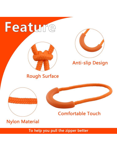 100 Piezas Tiradores de Cremallera Nylon SHRJ 10 Colores