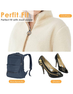 Reemplazo Tirador de Cremallera Metal 8PCS 1 one enjoy Negro/Plata 2