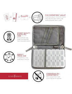 Organizador de pastillas LeanTravel pequeño para 7 días gris 2