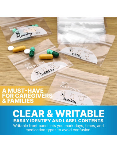 Bolsas de Pouch para Pastillas MEDca - 600 Unidades 7.6x6.9cm