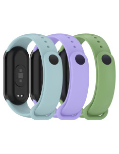 Correa AWINNER para Xiaomi Mi Band 8 Silicona Verde/Cian/Púrpura