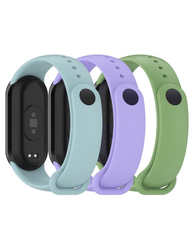 Correa AWINNER para Xiaomi Mi Band 8 Silicona Verde/Cian/Púrpura