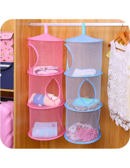 Cesta de Almacenamiento Colgante Gouccpu 3 Compartimentos Azul