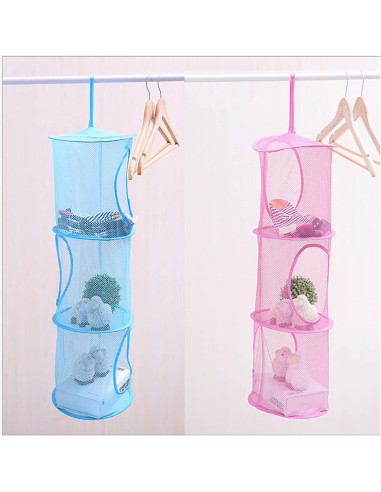 Cesta de Almacenamiento Colgante Gouccpu 3 Compartimentos Azul