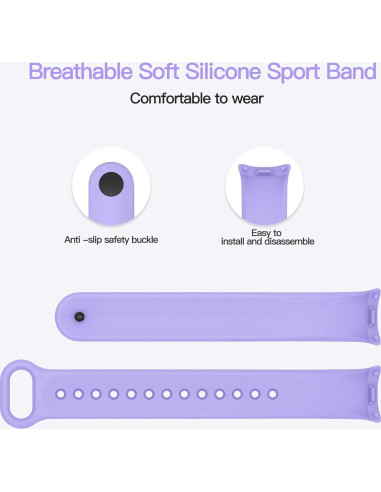 Correa AWINNER para Xiaomi Mi Band 8 Silicona Verde/Cian/Púrpura