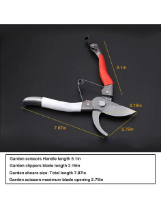 Tijeras de podar HLCM 20 cm, acero SK-5, 2 piezas 2