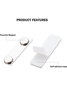 Soportes Magnéticos para Placas de Nombre SINYUDUN - 50 Piezas Plata 2