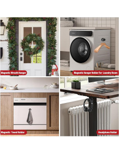 Ganchos Magnéticos TOP MAGNETS 3Pcs Soporte 68kg Negro 2