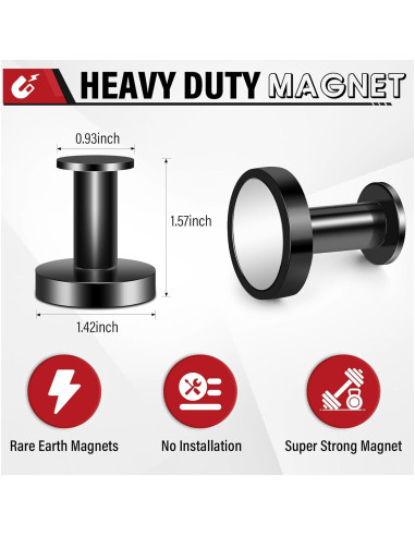 Ganchos Magnéticos TOP MAGNETS 3Pcs Soporte 68kg Negro
