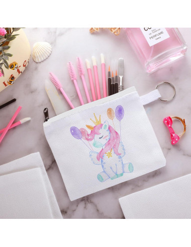 30 Bolsas de Maquillaje de Lona Frienda Blancas 11.5x9.5cm