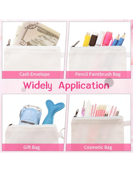 30 Bolsas de Maquillaje de Lona Frienda Blancas 11.5x9.5cm