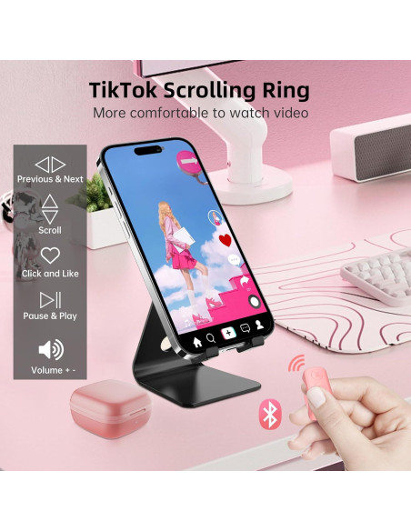 Anillo Desplazador Bluetooth Foxzoila Rosa para TikTok