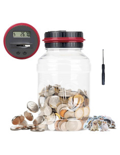 Banco de Ahorro Digital Totola 1.8L con Pantalla LCD Rojo