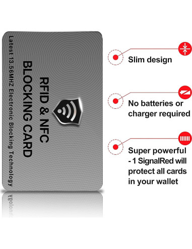 Paquete de 5 Tarjetas de Bloqueo RFID SaiTech IT - Gris