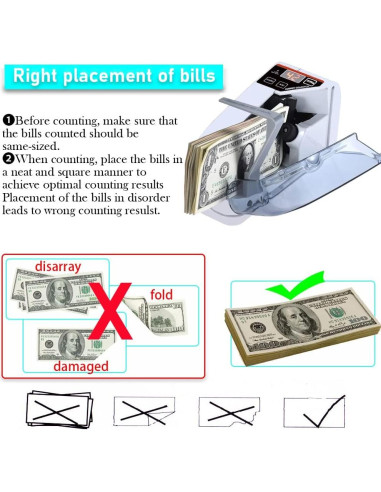 Contador de Dinero Portátil Cosdio CSD-001 con Luz UV
