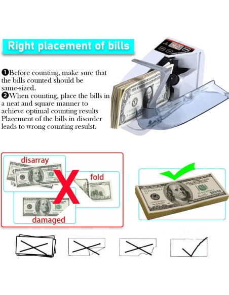 Contador de Dinero Portátil Cosdio CSD-001 con Luz UV