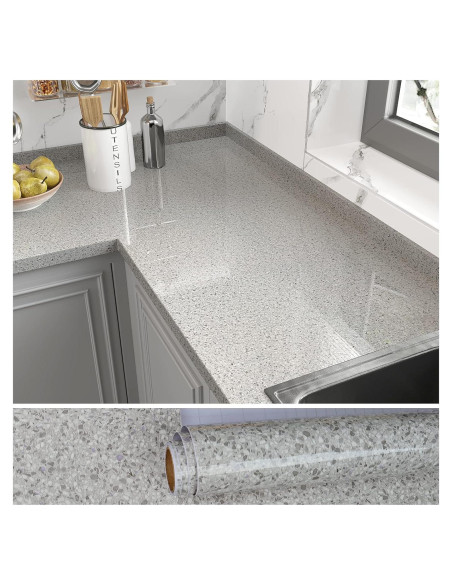 Papel Contacto VEELIKE Mármol Impermeable 81.3x900 cm Gris