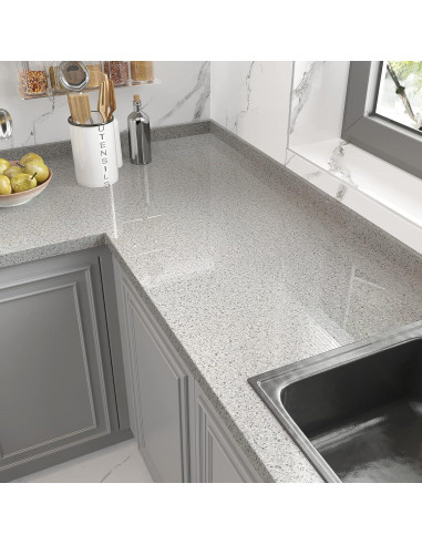 Papel Contacto VEELIKE Mármol Impermeable 81.3x900 cm Gris