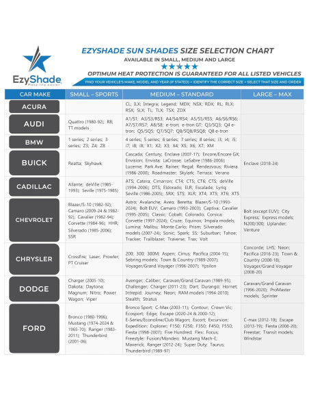 EzyShade Parasol para Parabrisas Mediano Reflectante