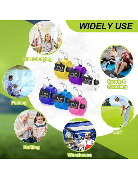 10 Piezas Contador Manual Tally PLUVAVA 4 Dígitos Multicolor