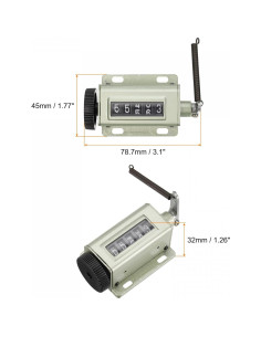 Contador Manual Tally uxcell 5 Dígitos Mecánico 80g 2