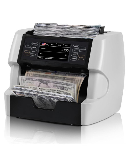 Contadora de Billetes NUCOUN VC-3 Blanca, Multi-Moneda, Detección Falsificaciones